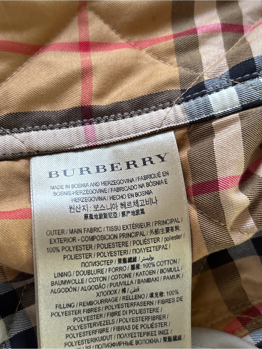 Burberry Quilted Beige Jacket with Signature Check Lining - Picture 4 of 6